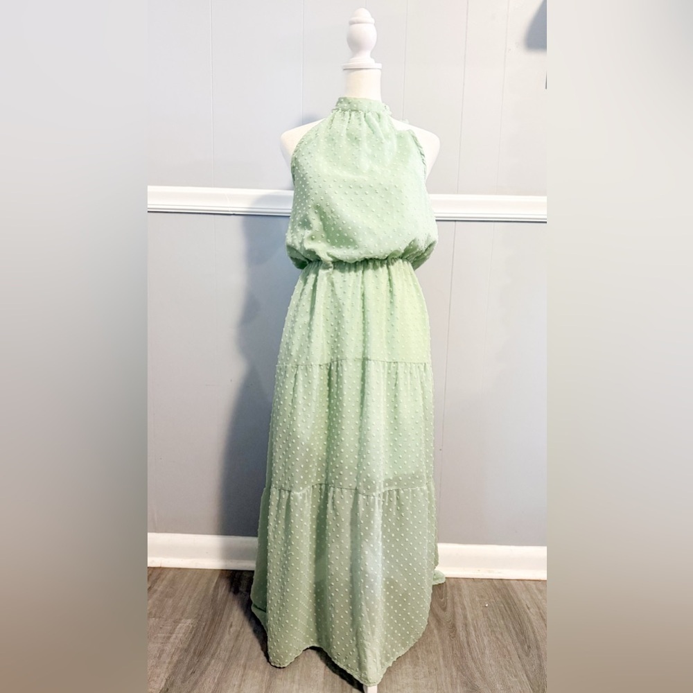 Pretty Garden Halter Swiss Dot Maxi - Picture 3 of 7